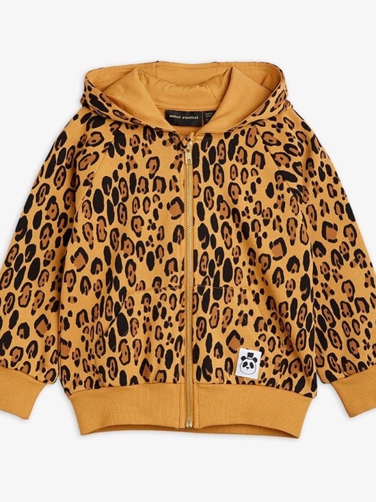 Mini Rodini Other - Mini Rodini Kids' BASIC LEOPARD print ZIP HOODIE size 1.5-3 years